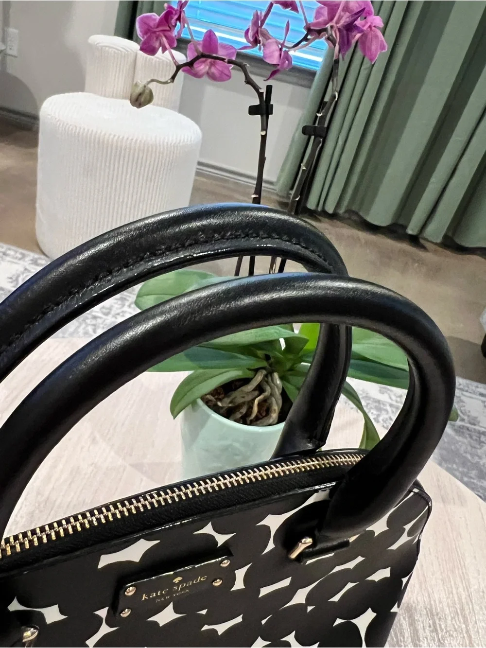 kate spade Black & White Graphic Dome Satchel